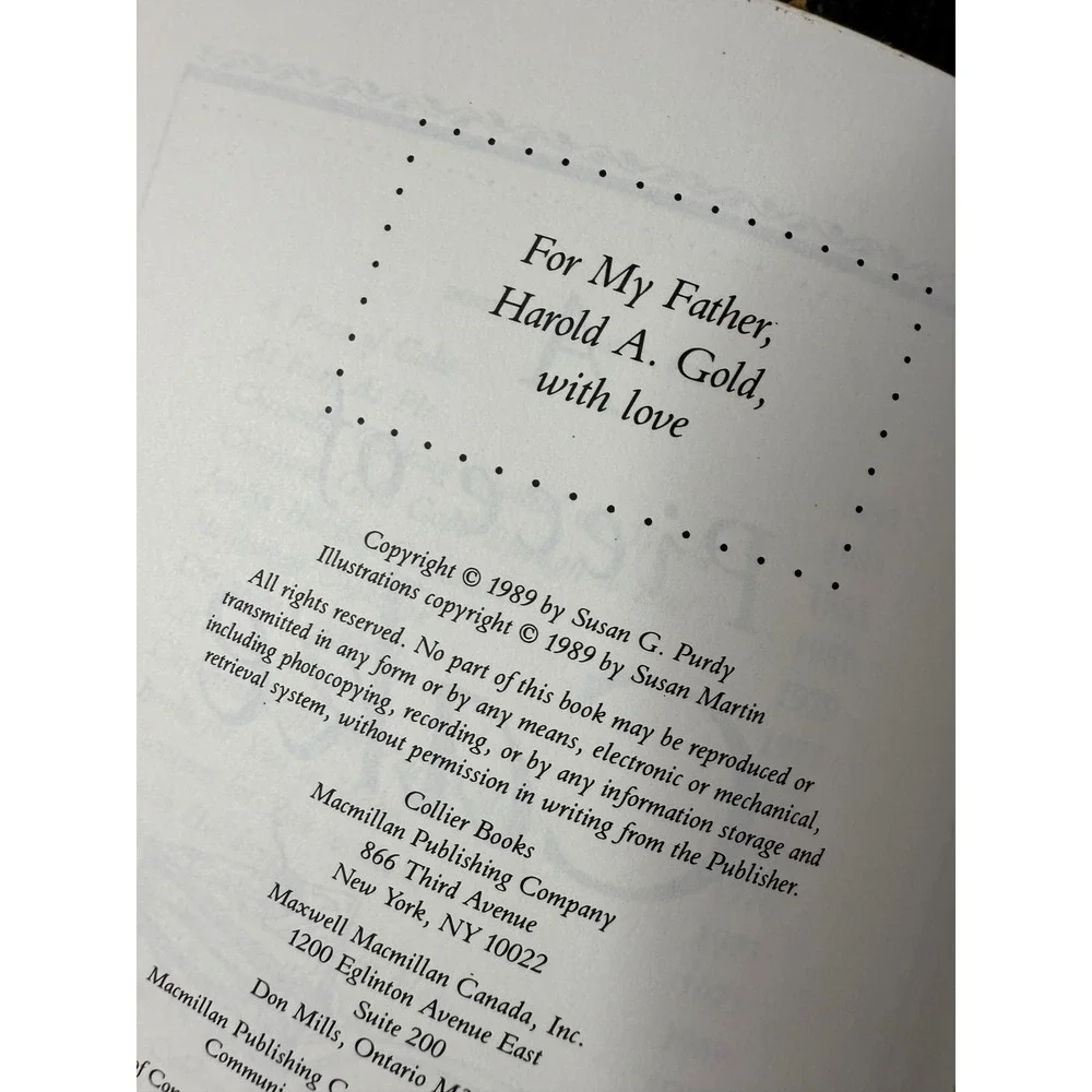 A Piece of Cake Cookbook‎ by Susan G Purdy 1989 Dessert Baking Recipes